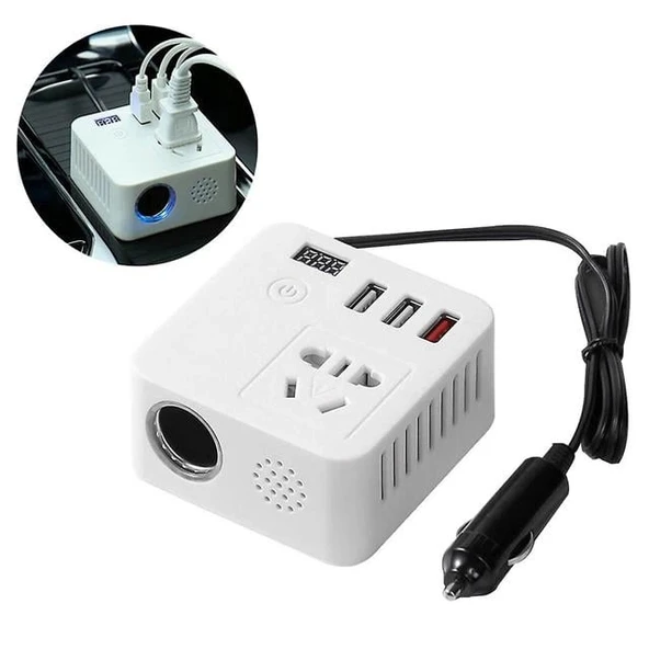Sunup Çok Fonksiyonlu Usb Araç İnvertörü 12V/24V 220V ürün görseli 1