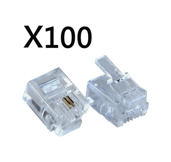 Rj11 Konnektör Rj11 6P2C Konnektör Jack 100 Adet ürün görseli 1