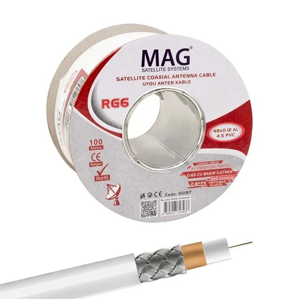 Mag RG59 FA Mini Anten Kablosu 100 Metre ürün görseli 1