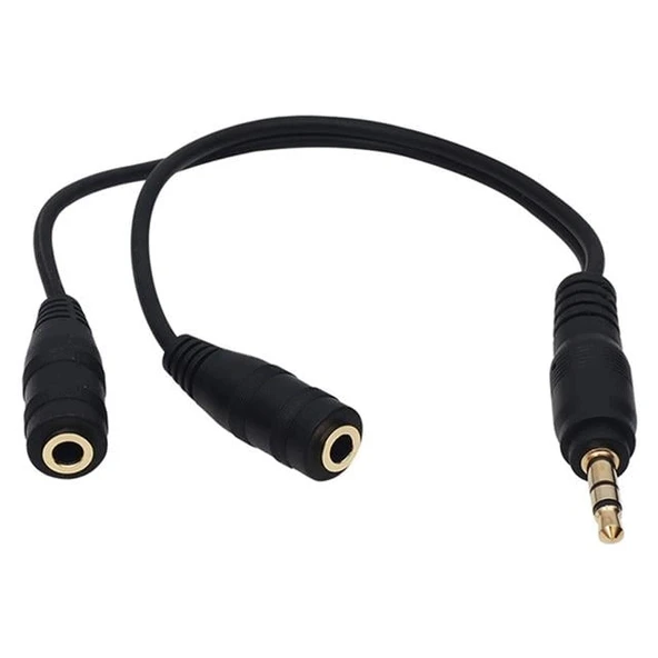 Powermaster 3.5 Mm Erkek-2 Stereo Dişi Kulaklık Çoklayıcı Kablo ürün görseli 1
