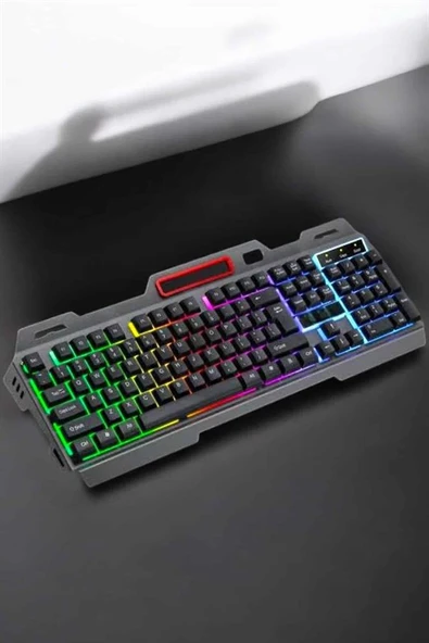 Led Işıklı Oyuncu Klavye Usb Girişli RGB Işıklı Q Klavye Mouse Hediyeli ürün görseli 1