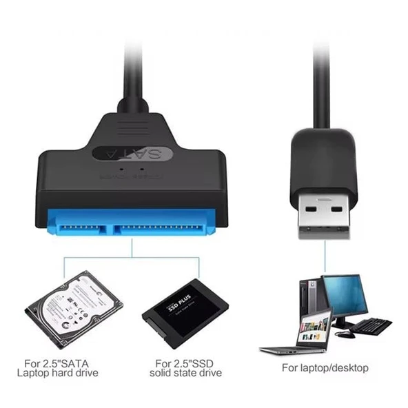 PowerMaster PM-6507 SSD HDD Sata Data TO USB3.0 2.5" Harddisk Kablo - Resim 2