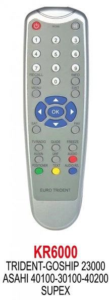 TRIDENT- GOSHIP-ASAHI- SUPEX- MOONSTAR UYDU KUMANDA KR6000 - SWAT KR6000 ürün görseli 1