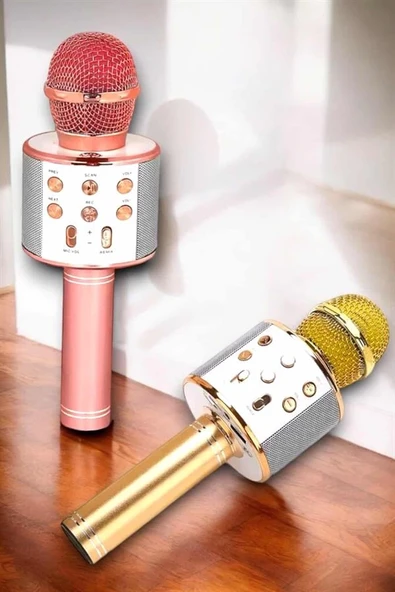 Kablosuz Bluetooth Karaoke Mikrofon USB ve AUX Girişli, Yüksek Ses Kalitesi ürün görseli 1
