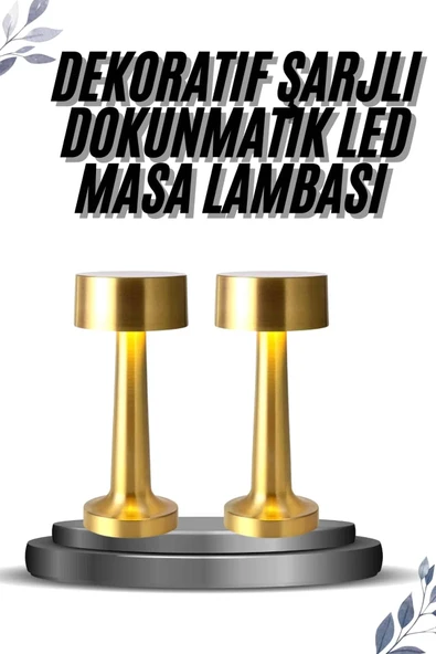 Kablosuz Renkli Masa ve Gece Lambası Altın Rengi Dokunmatik Led Lamba ürün görseli 1