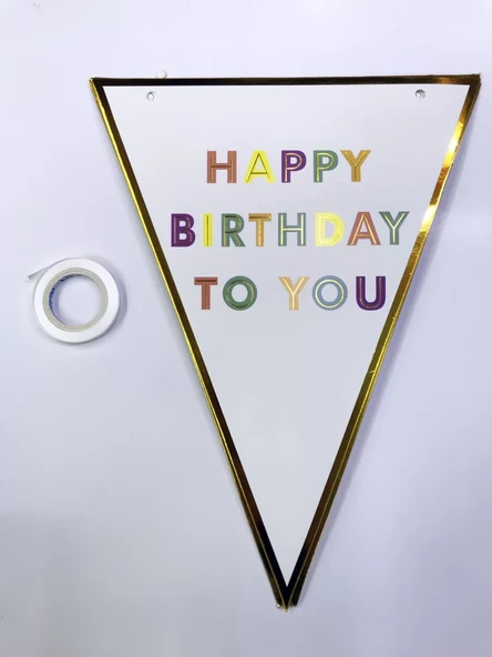 Happy Birthday To You Flama Bayrak Süs ürün görseli 1
