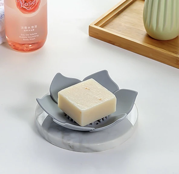 Lotus Şekilli Şık Katı Sabunluk Ve Süngerlik ürün görseli 1