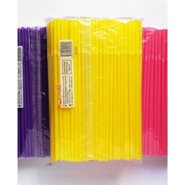 İnce Pipet 1000 Adet Karışık Renkli Körüklü 1000'li Pipet ürün görseli 1