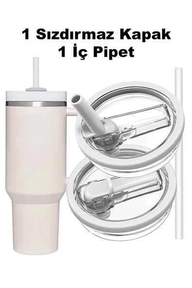 Quencher Uyumlu Pipetli 1.18 LT Termoslar İçin Beyaz Sızdırmaz Kapak ürün görseli 1