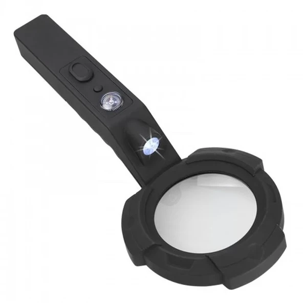7 Led Aydınlatma Fener Pusula 4X Büyütme Okuma Büyüteç Th-600557 ürün görseli 1