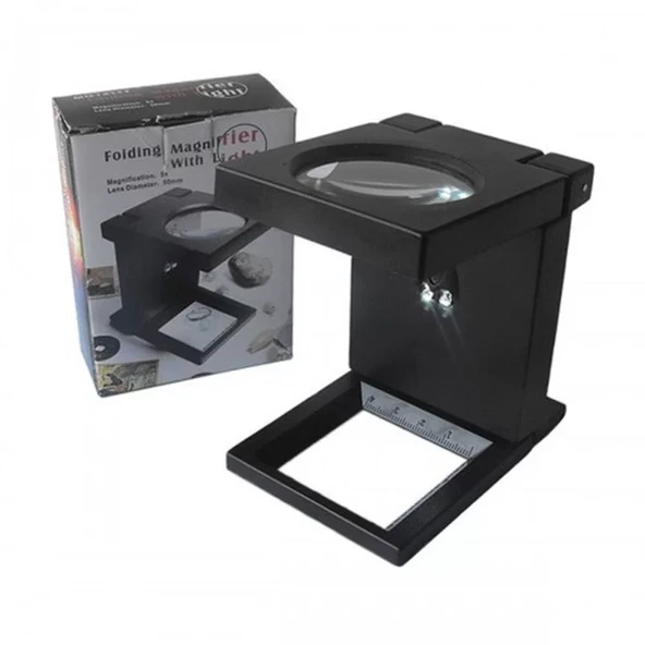 Katlanır Plastık Led Işıklı Test Cıhazı Büyüteç 2.5X90Mm ürün görseli 1
