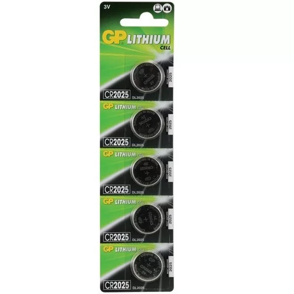 GP CR2025 3 V Lityum 5'li Para Pil ürün görseli 1