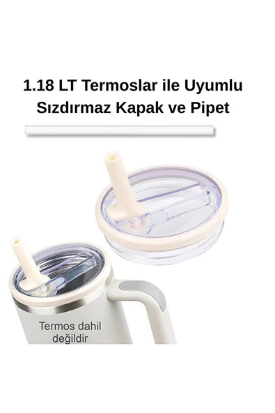 Quencher Uyumlu Pipetli 1.18 LT Termoslar İçin Krem Sızdırmaz Kapak ürün görseli 1