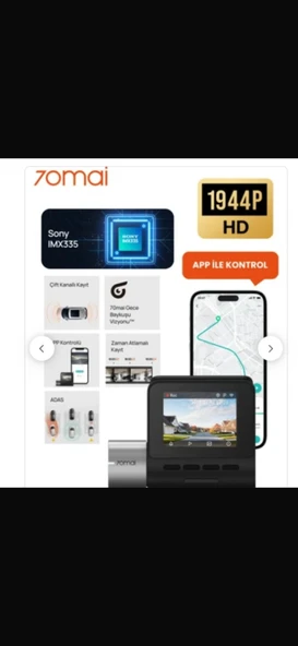 70MAI A500 S Pro Plus Dahili Gps Araç Kamerası ürün görseli 1