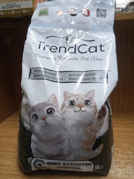 TrendCat Grey Activated Control Aktif Karbonlu Kedi Kumu 5 LTX 4 ADET ürün görseli 1