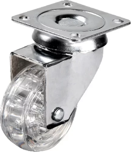 Hts 301 - 50x20 mm Şeffaf Makaralı Tablalı Teker ürün görseli 1