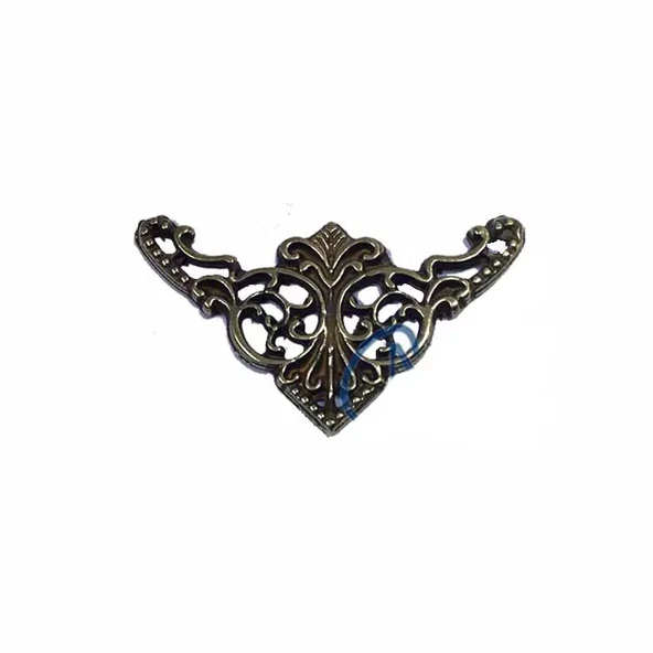 Dekoratif Köşe Süsü, Köşelik - Küçük, 19x34mm, Antik, 100 Adet ürün görseli 1