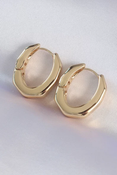Pirinç Gold Renk Kalın Kemik Model Küpe - TJ-BKP8980 ürün görseli 1