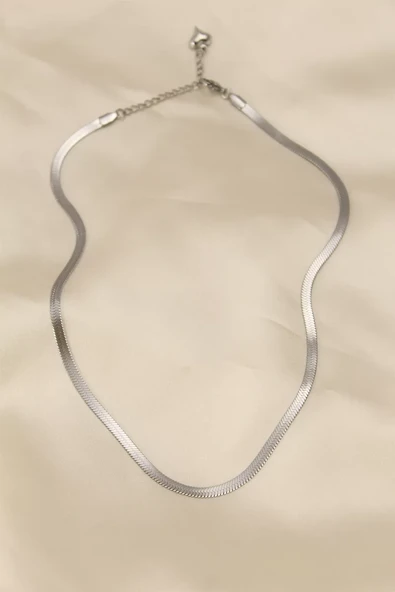 316L Çelik Silver Renk 45 cm İtalyan Zincir Model Kadın Kolye - TJ-BKO5903 ürün görseli 1