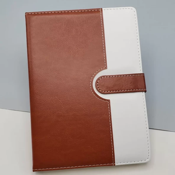 Çizgili Termo Deri Defter Kahverengi ürün görseli 1