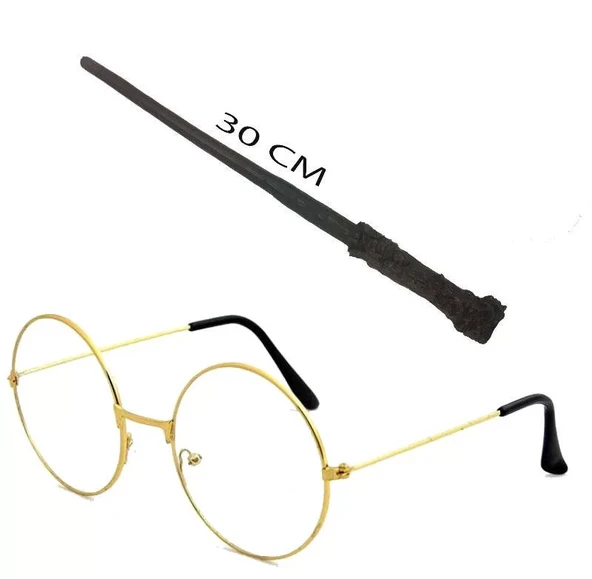 Harry Potter Asası 30 cm ve Harry Potter Gözlüğü Seti ürün görseli 1