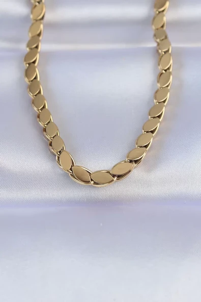 316L Çelik Gold Renk Arpa Model Kolye - TJ-BKO8748 ürün görseli 1