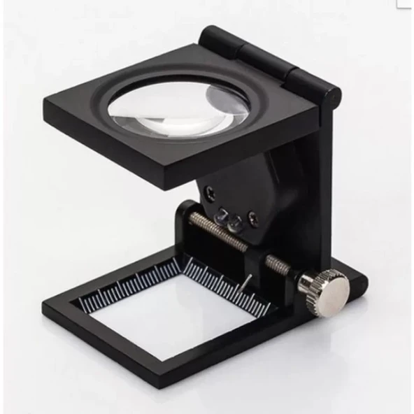 28x28 Mm Katlanır Sayaçlı Metal Lüp 2 LED Işıklı Büyüteç Tekstil TH-9005A ürün görseli 1