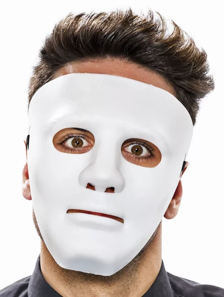 Beyaz Renk Hip Hop Anonim Jabbawockeez Dans Maskesi 18x19 cm ürün görseli 1