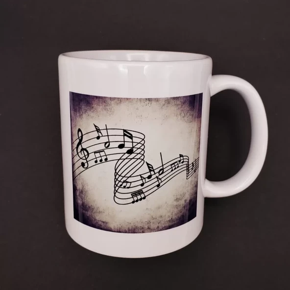 Müzik Notaları Tasarımlı Kupa Bardak ürün görseli 1