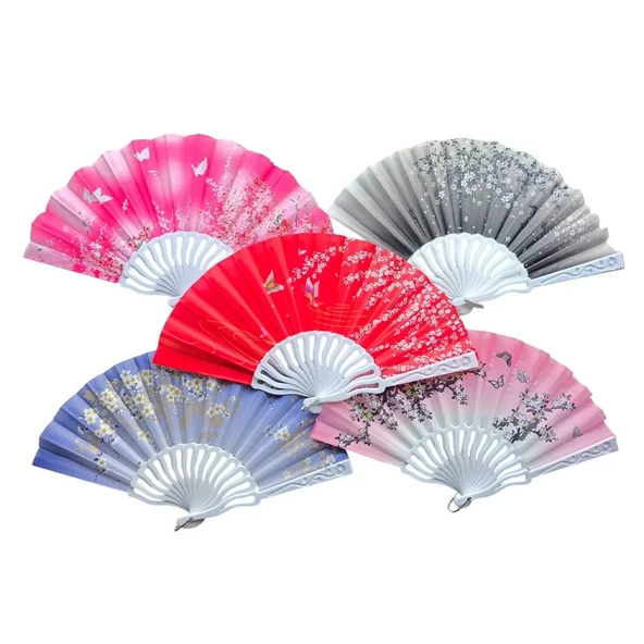 Plastik Kumaş Yelpaze 12 li Karışık OB-049 ürün görseli 1