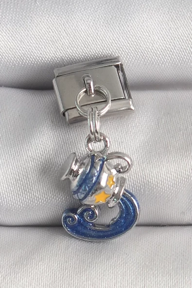 316L Çelik Gümüş Renk Sallantı Kova Burç Model Nomination Charm - TJ-BC1374 ürün görseli 1