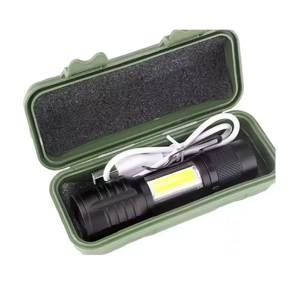 Taktik El Feneri Usb Şarj Edilebilir Kamp Feneri Cob Zumlanabilir Mini Taşınabilir El Feneri Ws-5454 ürün görseli 1