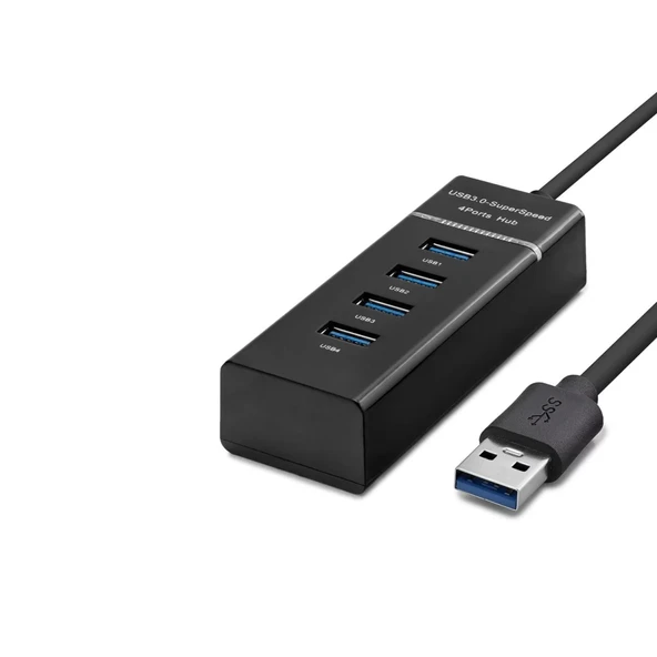 Usb3.0 Hub 3*Usb + Usb3.0 30Cm Siyah HDX7017 ürün görseli 1