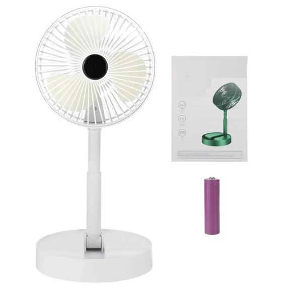 Katlanır Teleskopik Zemin Fanı Yaz Sessiz Masaüstü USB Şarj Edilebilir Taşınabilir Mini Fan ürün görseli 1