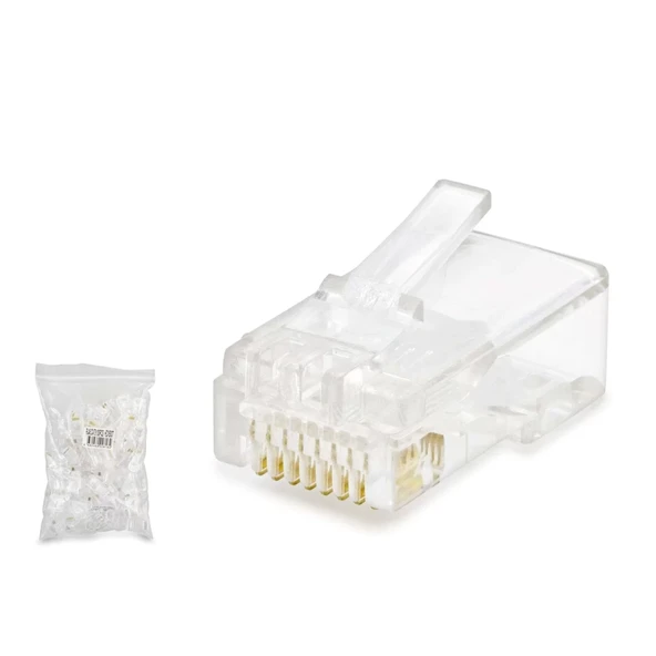 Cat5 Konnektör Rj45 100Lü Paket Şeffaf HDX5007 ürün görseli 1