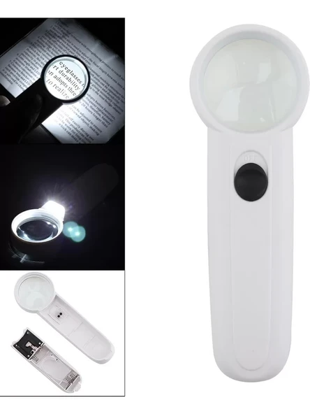 15X Çok Fonksiyonlu 2 Led Işıklı Taşınabilir El Büyüteç ürün görseli 1