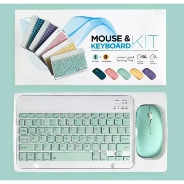 ZR20Km Yeşil Kablosuz Klavye Mouse Set ürün görseli 1