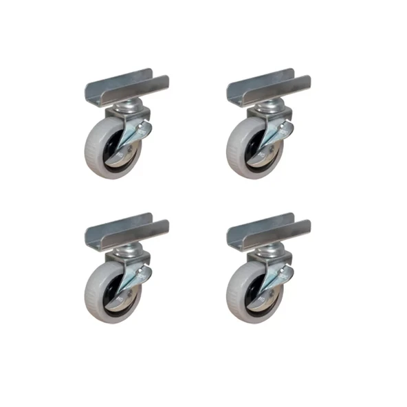 Furç Uzun-Sunta Bilyalı Teker (Frenli) - 20x50 - Gri - 18MM HKS185 - 4 Adet ürün görseli 1