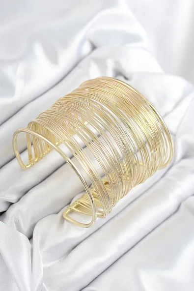 Pirinç Tel Sarma Model Gold Renk Kadın Bileklilk - TJ-BB7895 ürün görseli 1
