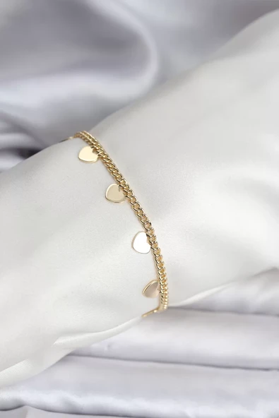 14K Gold Renk Kaplama Kalpli Model CM Kadın Bileklik - TJ-BB8131 ürün görseli 1