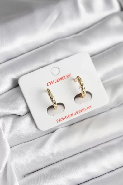 14K Gold Renk Kaplama Zirkon Taşlı Halka Model CM Kadın Küpe - TJ-BKP11418 ürün görseli 1
