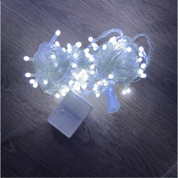 10 M 100 Led Damla Uçlu Beyaz Işık Şeffaf Kablo MZ-17-1 ürün görseli 1