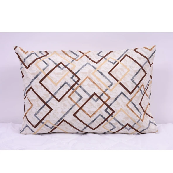 Geometrik Desenli Pamuklu Yastık Kılıfı 50x70 cm - Kapaklı %70 Pamuk ürün görseli 1