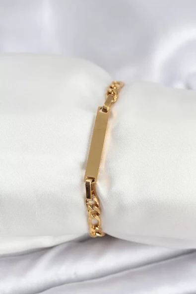 316L Çelik Gold Renk Yazı Yazmaya Uygun Kadın Bileklik - TJ-BB7916 ürün görseli 1