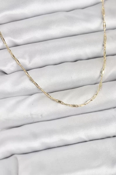 CM 14K Gold Renk Pirinç Ataç Zincir 60 cm Kadın Kolye - TJ-BKO10928 ürün görseli 1