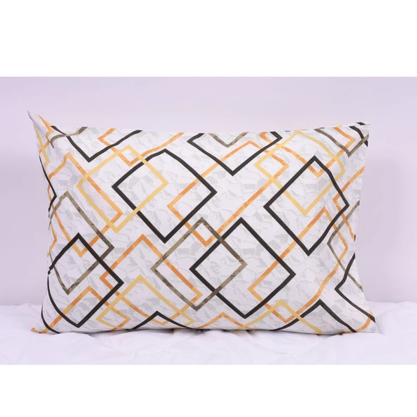 Geometrik Desenli Pamuklu Yastık Kılıfı 50x70 cm - Kapaklı %70 Pamuk ürün görseli 1