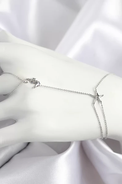 Pirinç Zirkon Taşlı Deniz Atı Ve Yıldız Model Gümüş Renk Şahmeran - TJ-SN712 ürün görseli 1