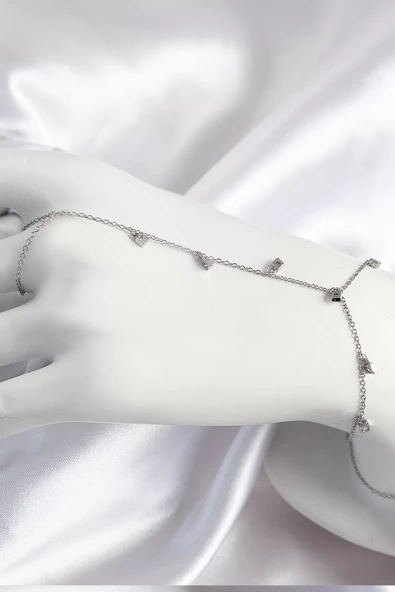 Pirinç Zirkon Taşlı Sallantılı Model Gümüş Renk Kadın Şahmeran - TJ-SN700 ürün görseli 1