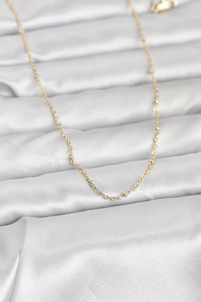 CM 14K Gold Renk Burgu Model 60 cm Kadın Kolye - TJ-BKO10950 ürün görseli 1