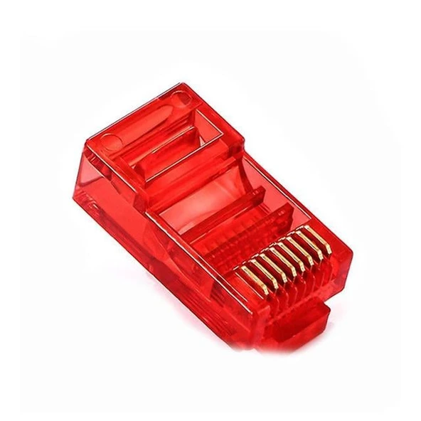 Powermaster PM-22701 RJ45 RJ45 CAT6 8P/8C Kırmızı Soket (100 Lü Paket) ürün görseli 1